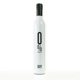 Pudele lietussargs – dizaina lietussargs ar viltus pudeles korpusu (Melns & Sudrabs)