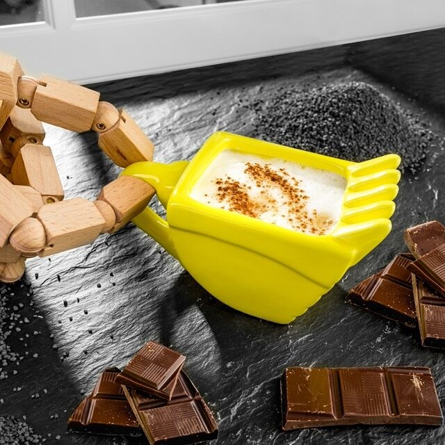 Keramikas krūze DIGGER – celtniecības kausa formas dizains, 250 ml - Image 3