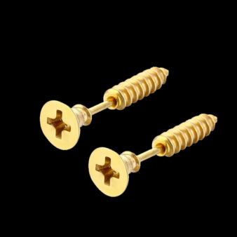Auskari-skrūves-fromā-zelta-Earrings-screw-shaped-zelta